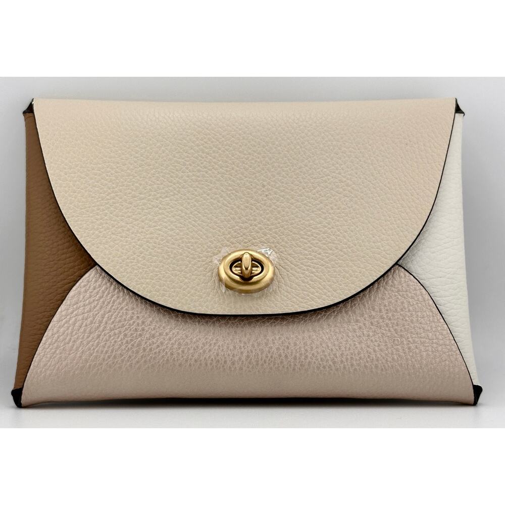 COACH - Remade Color block Large Pouch CREAM
